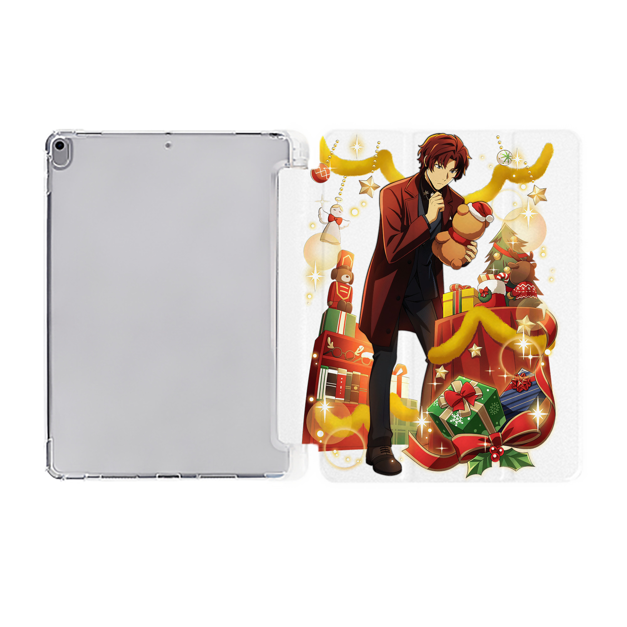 （画像用） 文豪ストレイドッグス Bungo Stray Dogs IPad ケース ペン収納付き 三つ折りスタンド PUレザー×シリコン 対応機種9.5/10.5/10.9インチ
